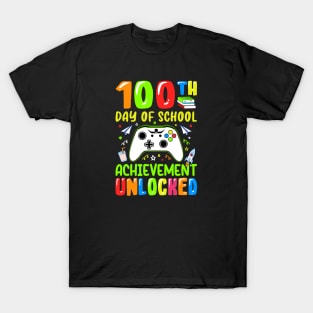 100th Day Of School Achievement Unlocked - Gamer Student T-Shirt